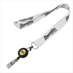 Printed polyester staff lanyards with badge reel