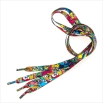 Polyester Cute Printed Fat Colorful Shoelaces For Sale