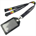 Pre printed lanyards with trade show badge holders