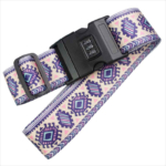 Fashionable polyester travel luggage strap with lock