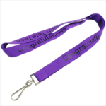 Custom polyester silkscreen printed neck purple lanyards