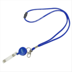 Retractable nylon lanyard with woven logo