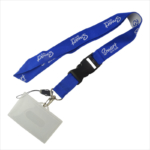 Custom woven logo lanyard with plastic id holder