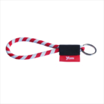 Personalized short lanyards with a woven label