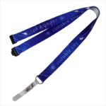 Navy blue breakaway lanyard with accessories plastic